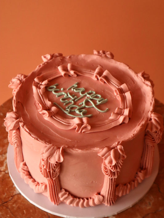 Custom Message Cake with Ruffles